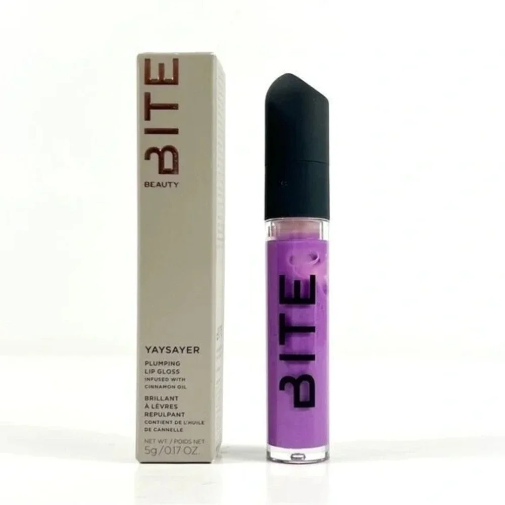 3x Bite Beauty yaysayer plumping lip gloss In Lavender Cookie - 0.17 Oz New